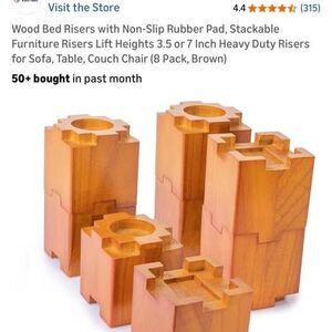 8 wooden bed riser blocks